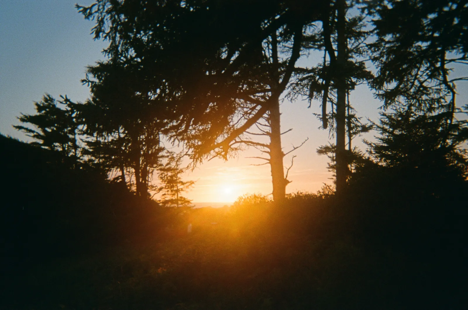 Sunset over the water